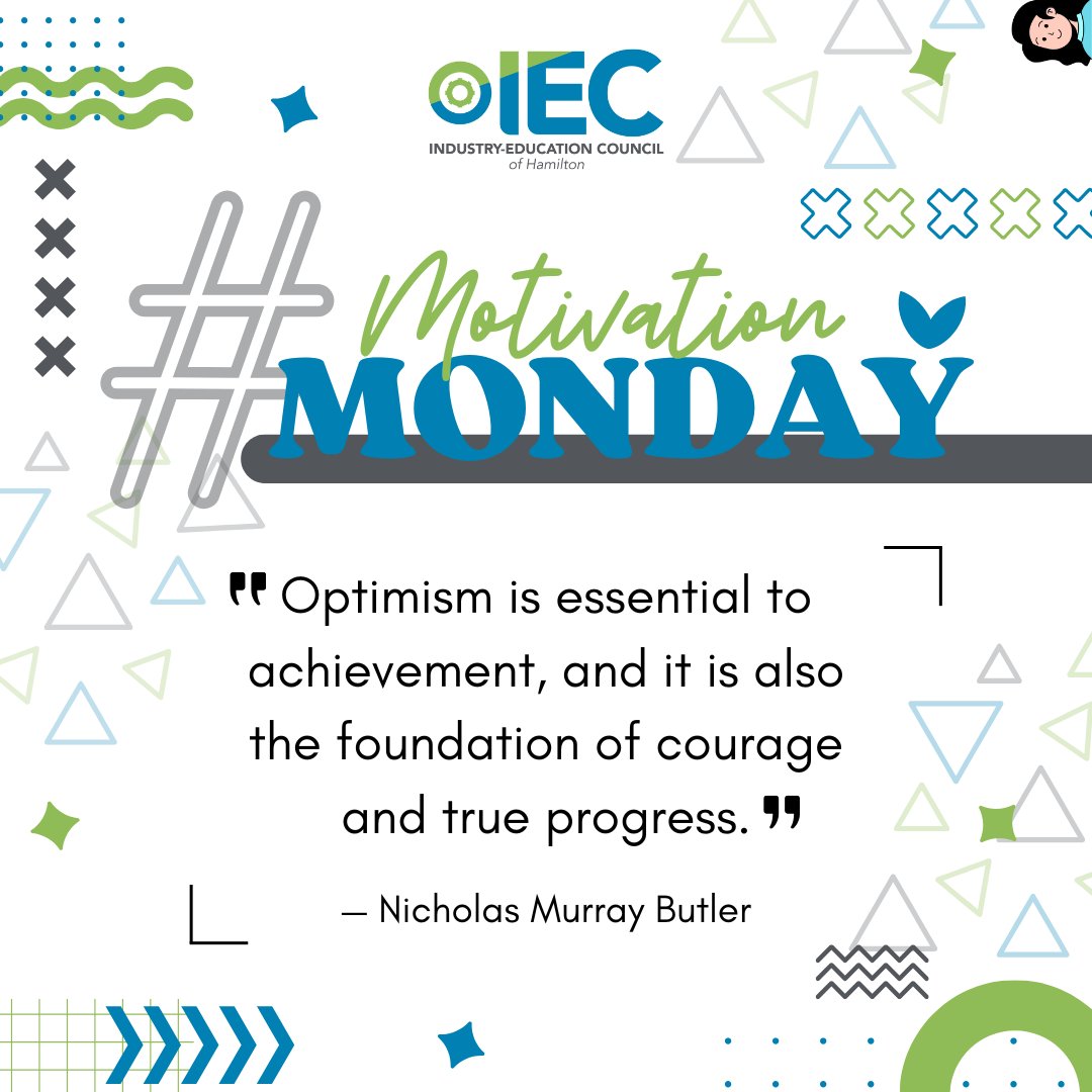 Happy Monday! A new week means a new energy and a new mindset. What's the one thing you're looking forward to this week? 

Quote of the week:
"Optimism is essential to achievement, and it is also the foundation of courage and true progress." — Nicholas Murray Butler

#IEC #Monday