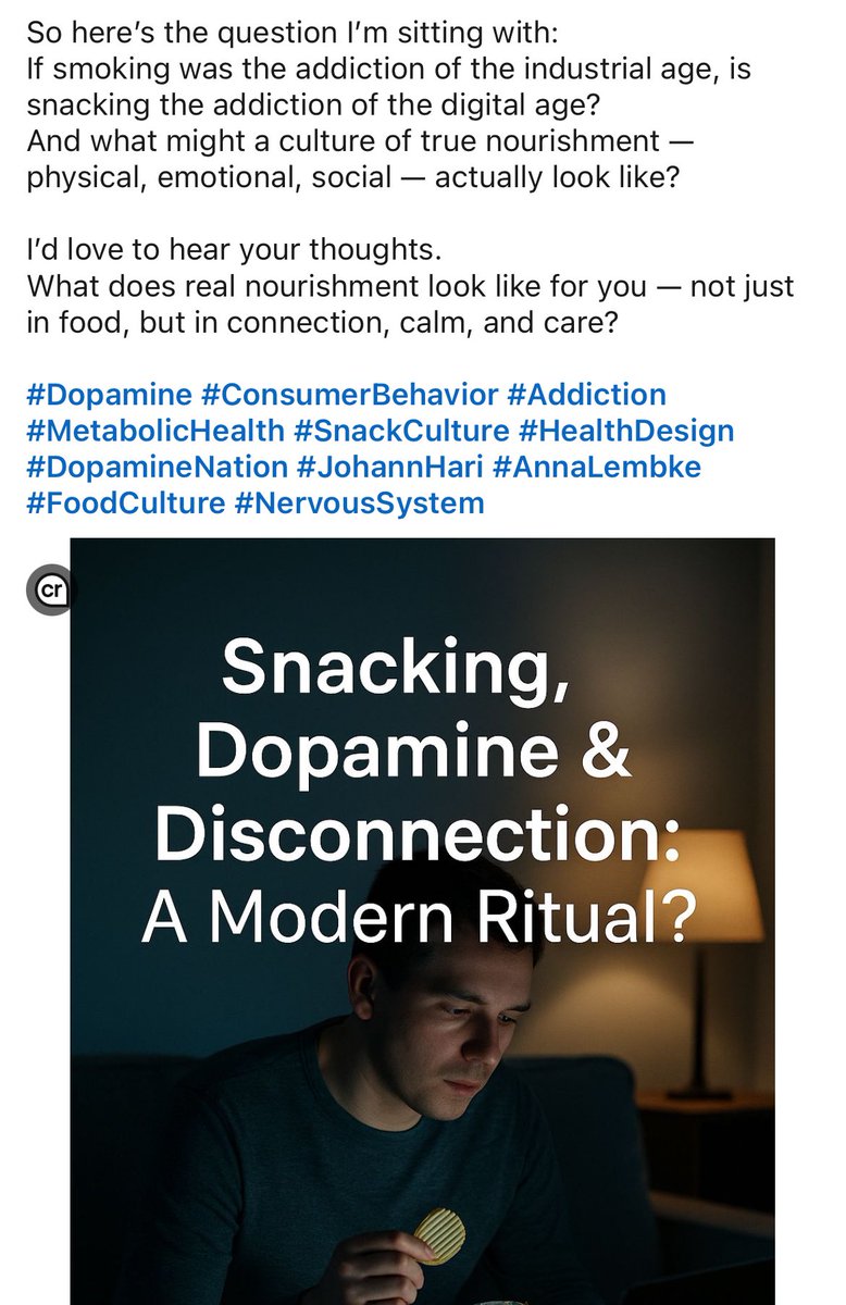 SavvyPriya's tweet image. #snacking #Dopamine #culture #addiction #lowcarb #metabolichealth