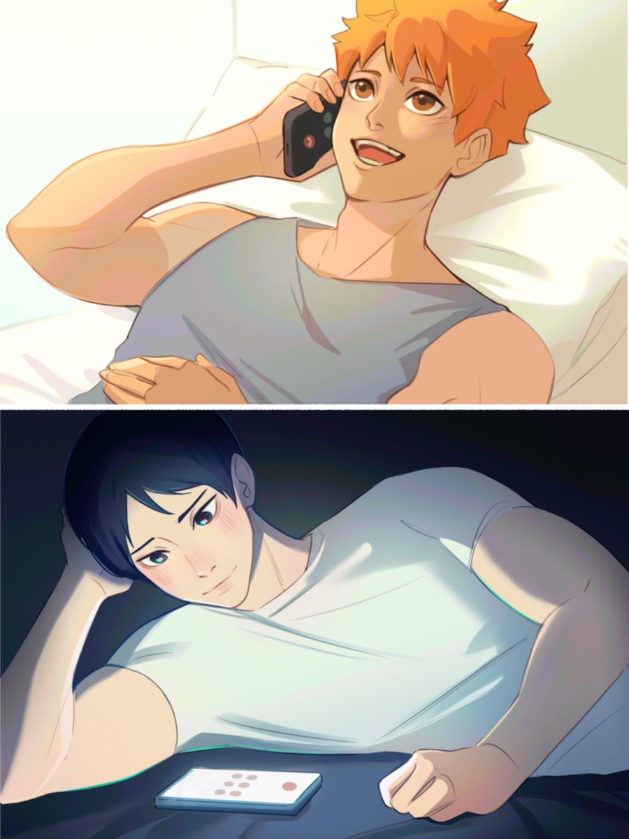 yamayoii's tweet photo. Long distance 
#kagehina #影日 #ハイキュー https://t.co/JcmRb3uvMJ