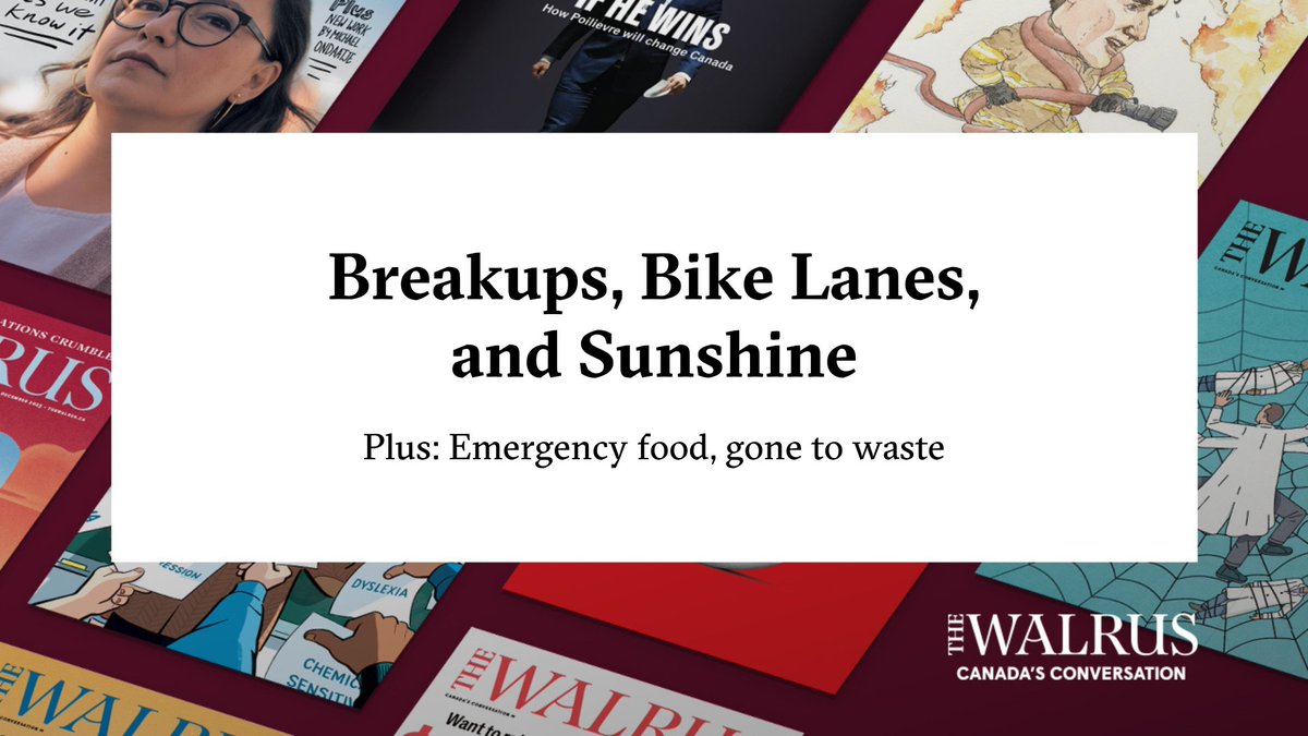 thewalrus's tweet image. Inside the latest edition of The Walrus Reads: breakups, bike lanes, and sunshine. linkedin.com/pulse/breakups…