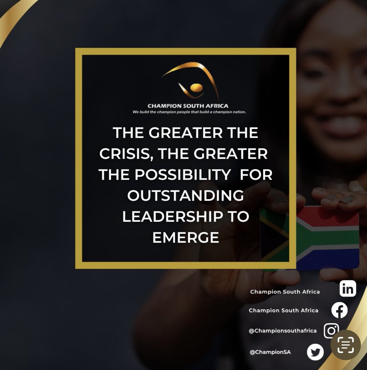 ChampionSAfrica's tweet image. Now is the time , now is the time for our leaders young and old to align to South Africa’s national purpose
#ChampionSouthAfrica
#Purpose #Leadership