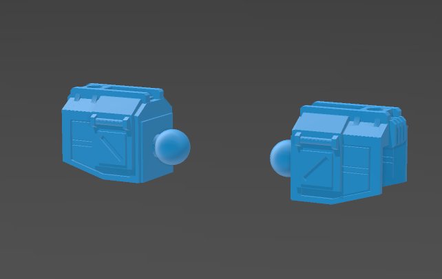 Mokiplamo's tweet image. More custom parts designed for 3Min Projects kits . Shoulders have 3mm compatible ports on the top for weapons or modules, similar to structure arts wanzers.