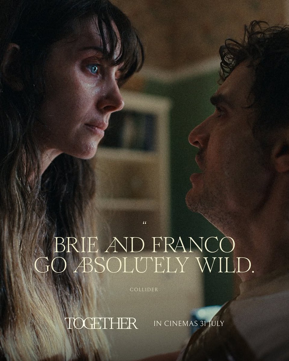DendyCinemas's tweet image. "Brie and Franco go absolutely wild." - Collider. Be the first to see the twisted new horror TOGETHER at Dendy's Fright Night Preview this Friday night with a beer on arrival.
Final tickets available here - f.mtr.cool/hbphhgwrej
#Together