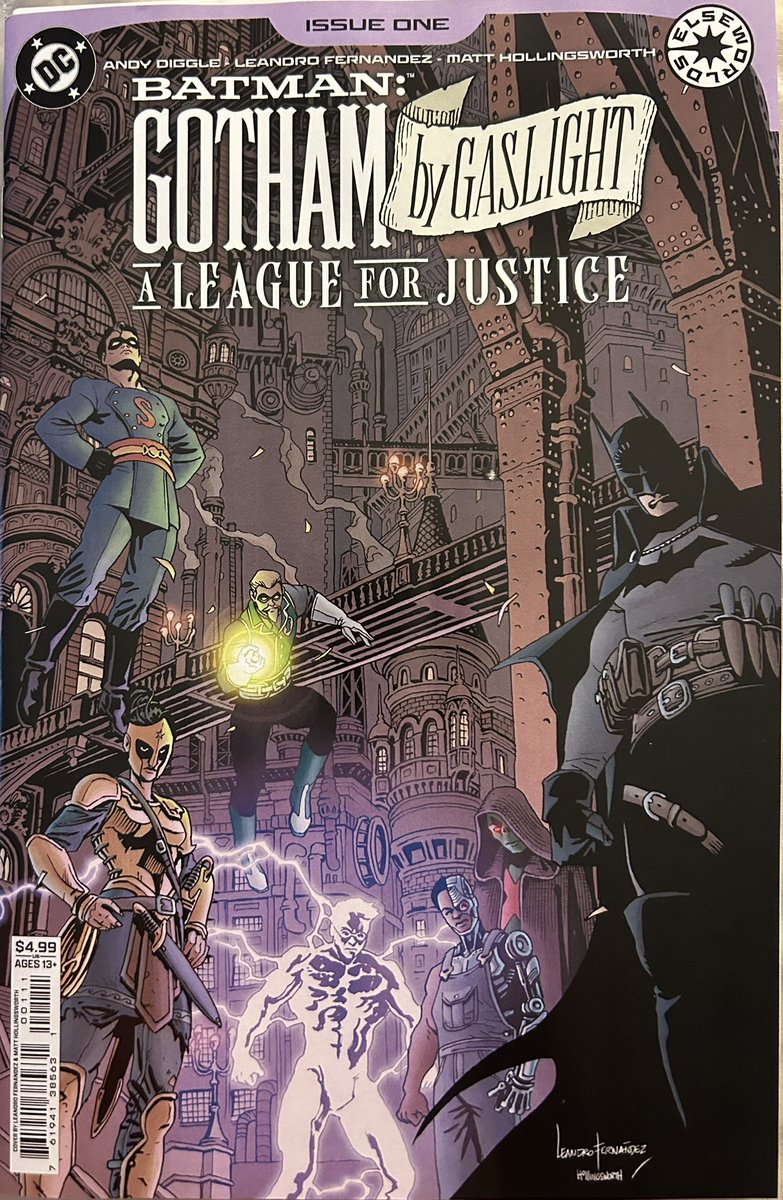 comicsmiz's tweet image. #BatmanGothamByGaslightALeagueForJustice #1 by @andydiggle and @Leo_Fernandez_. This is a continuation of the Kryptonian Age story. All the Justice League heroes meet for the first time in 1860. The heroes foil Lex Luthor’s plan and discover a secret. Recommend.