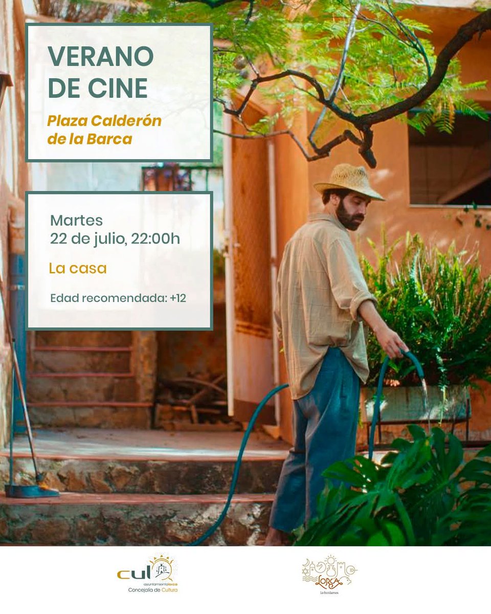 🎬 Este martes 📅 22 de julio, la emoción del cine regresa a Plaza Calderón.

🕙 A las 22:00h, sumérgete en "La casa" 🏠.
🌙 Disfruta de cultura bajo las estrellas… ¡gratis!
📍 Vive el #VeranoDeCine en el corazón de Lorca.

#VeranoEnLorca #CulturaEnLorca #CineAlAireLibre