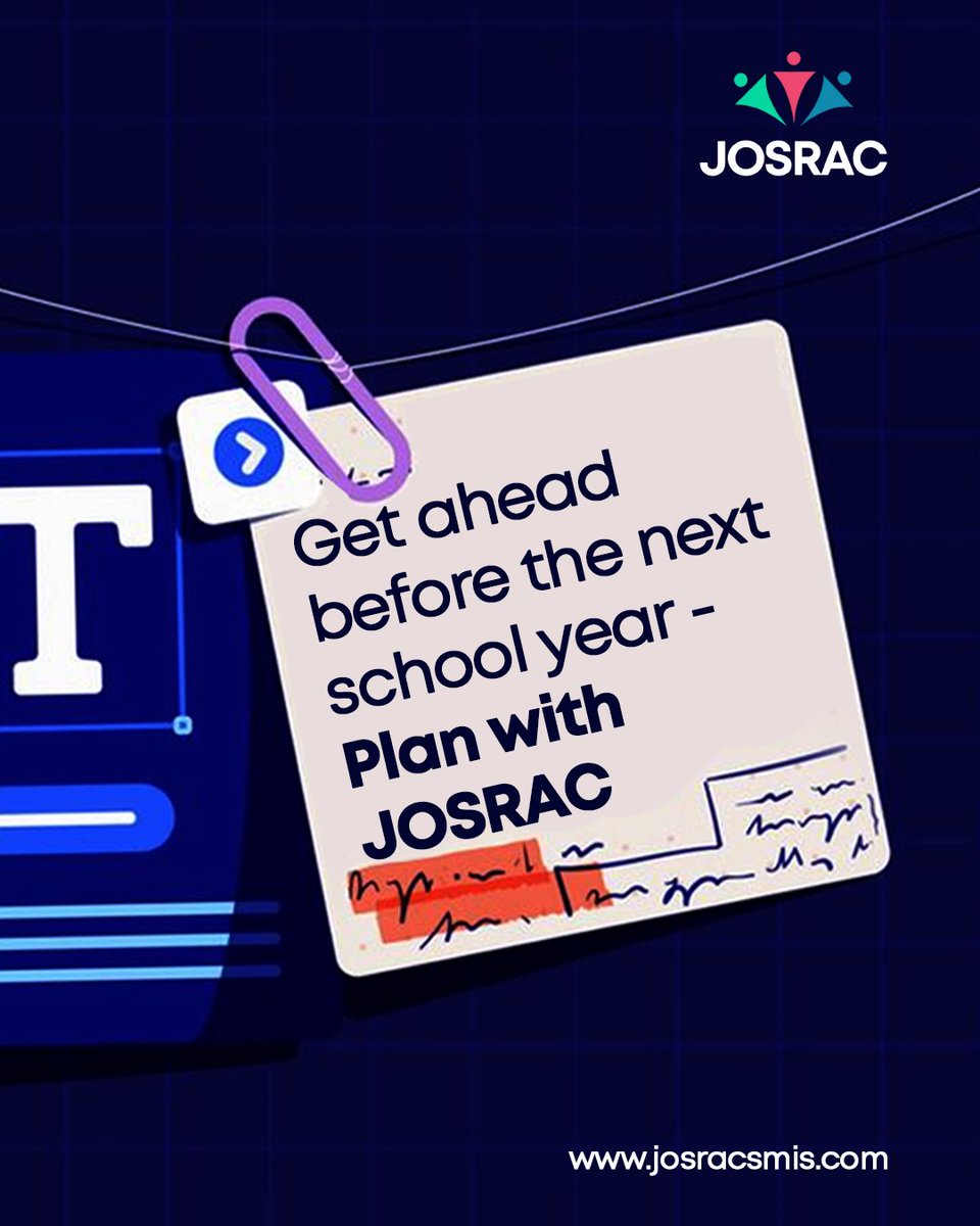 josracsmis's tweet image. The new academic session is around the corner.
Is your school ready? 🎯
With JOSRAC SMIS, you can set up term calendars, automate result templates, prepare lesson notes, and much more  before resumption day.
Let’s help you plan ahead like a pro.
#BackToSchool #SmartSchoolTools