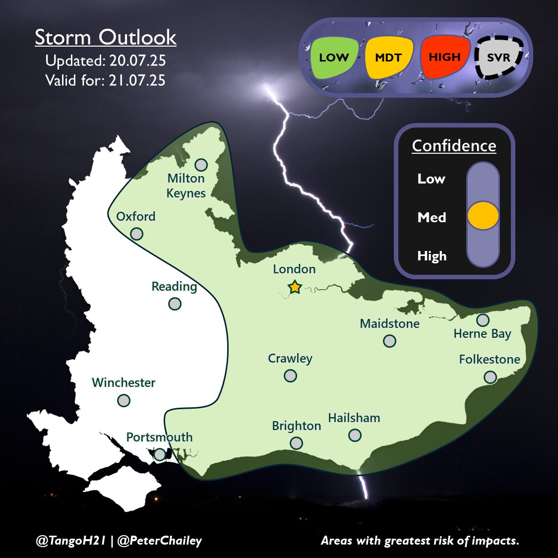 TangoH21's tweet image. Following heavy rain overnight, which brought flooding to some areas, diurnal heating and wind convergence from the approaching surface shortwave will promote the chance of thundery downpours through the afternoon.