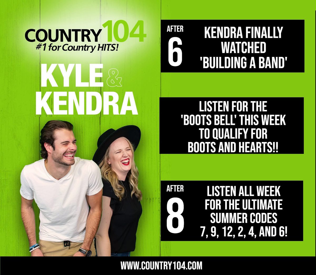 Happy Monday y’all! Plenty to come up today and this week! ⬇️
#UltimateSummerRoadTrip #BootsBell <a href="/thereklaws/">The Reklaws</a> 

- <a href="/MooreKendy/">Kendra Moore</a> &amp; <a href="/kylegrimard/">Kyle Grimard</a> 

Listen live ➡️ iheart.com/live/10318?cmp…