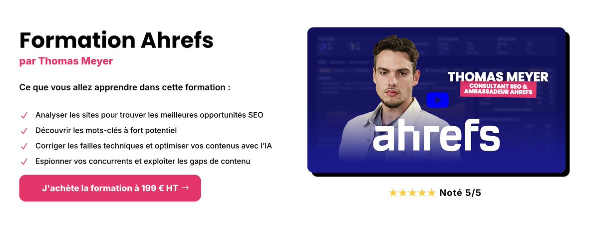 Je fais gagner gratuitement ma formation en partenariat avec <a href="/abondance_com/">Abondance SEO</a>🎁

C'est une formation SEO 100% sur <a href="/ahrefs/">Ahrefs</a>

Je vous donne mes meilleurs conseils pour auditer un site.

Pour jouer:

1. RT ce post
2. Commentez "formation Ahrefs"
3. Suivez-moi pour que je vous contacte