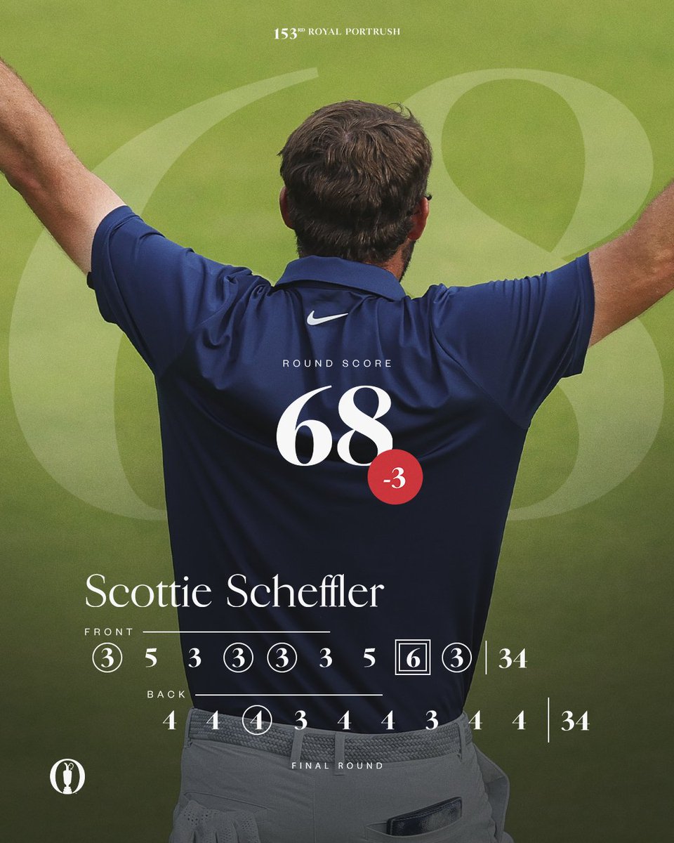 TheOpen's tweet image. The journey to becoming a Champion Golfer.
Scottie Scheffler victorious at Royal Portrush
