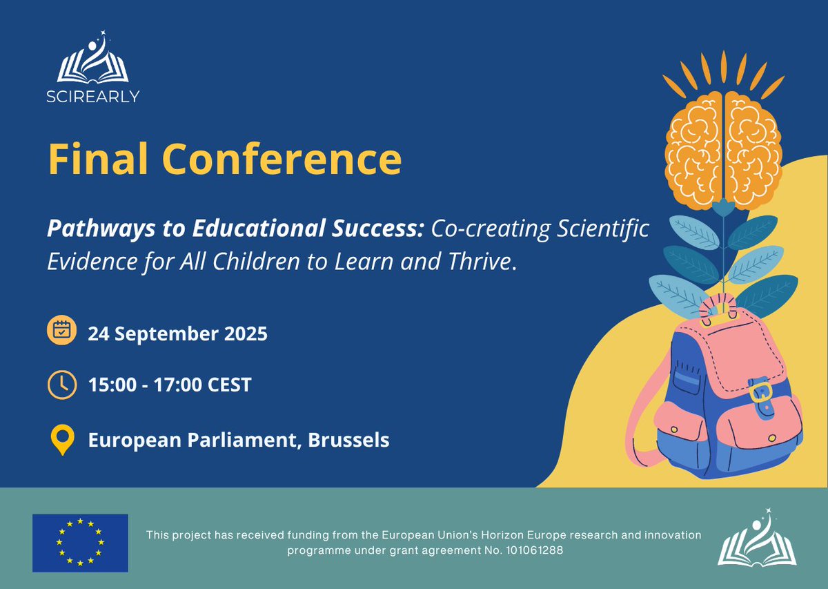 CESIE ETS (@cesie_ets) on Twitter photo 📢 <a href="/scirearly/">Scirearly Project</a> Final Conference – 24 September 2025 at the European Parliament. Join us to discuss how research can drive educational success for all children, Please register by 15 August: forms.office.com/e/RSvf5SmXMw 📢 <a href="/scirearly/">Scirearly Project</a> Final Conference – 24 September 2025 at the European Parliament. Join us to discuss how research can drive educational success for all children, Please register by 15 August: forms.office.com/e/RSvf5SmXMw