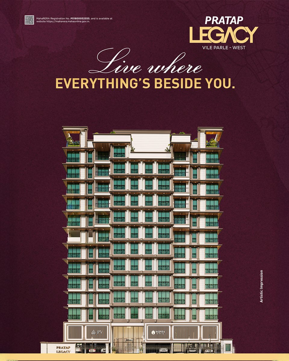 InspiraRealty's tweet photo. Everyday ease begins with the right address.From daily commutes to weekend escapes, Pratap Legacy, Vile Parle (W) places you in the middle of it all—effortlessly connected, comfortably close.A home that simplifies life in every direction.

#InspiraRealty #PratapLegacyVileParleW https://t.co/poD7RwWbFR