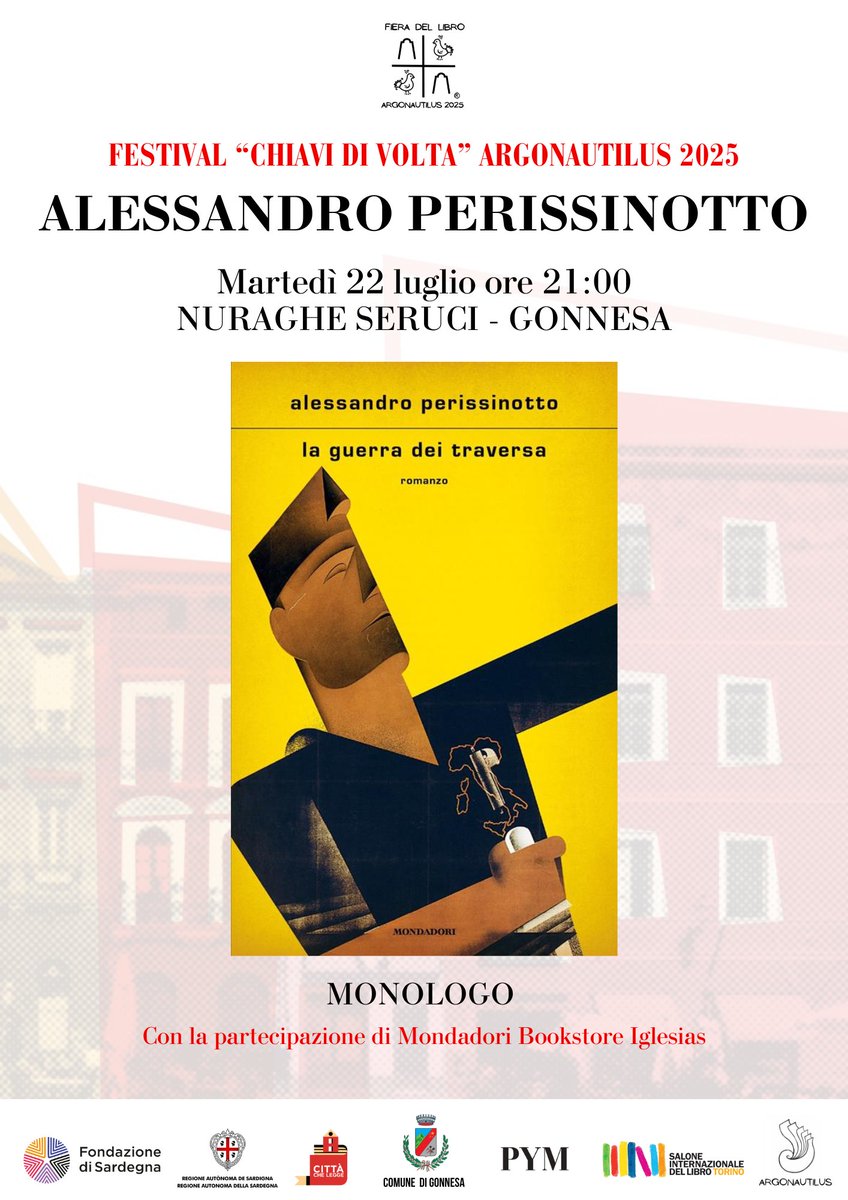 Martedì 22 luglio Alessandro Perissinotto al Complesso Nuragico di Seruci (Gonnesa).

laprovinciadelsulcisiglesiente.com/2025/07/marted…