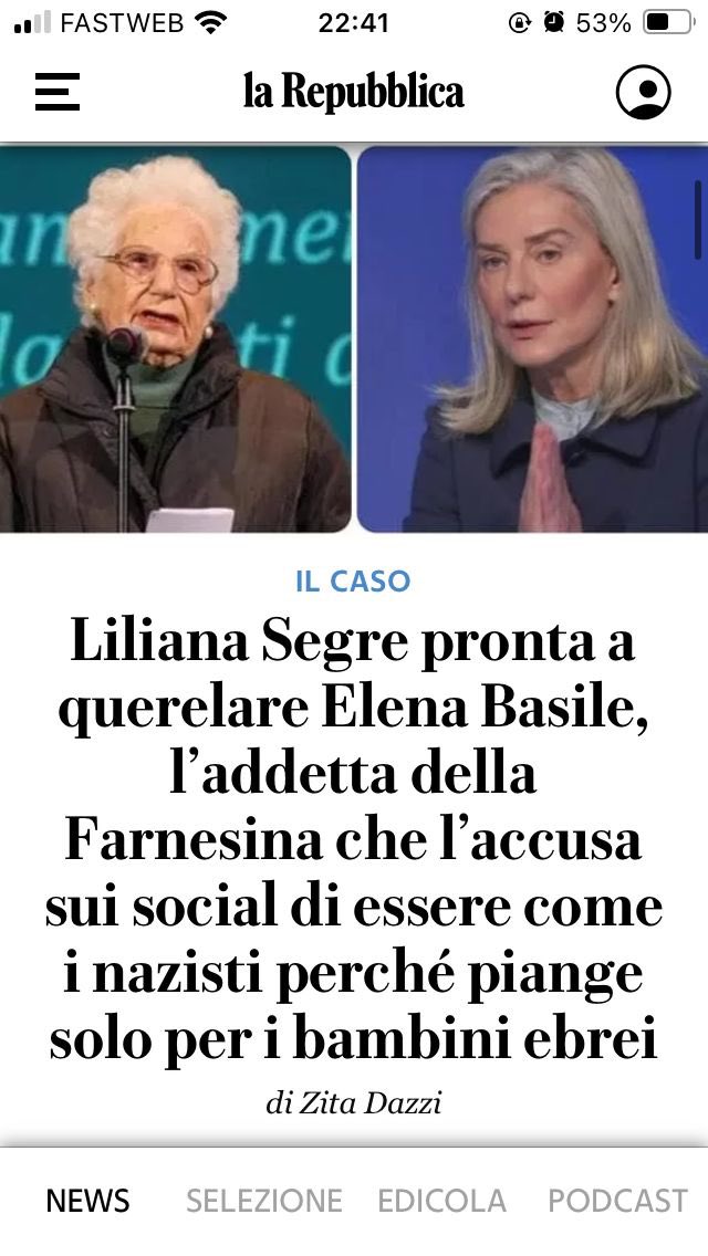 ElenaBasileIT's tweet image. Ho utilizzato la parola genocidio a Gaza forse per prima in un articolo sul Fatto al quale fu posta una postilla perchè il giornale riteneva giusto distanziarsi dal mio linguaggio troppo audace e non consono.
Ho due processi in corso da parte di Liliana Segre civile e penale per…
