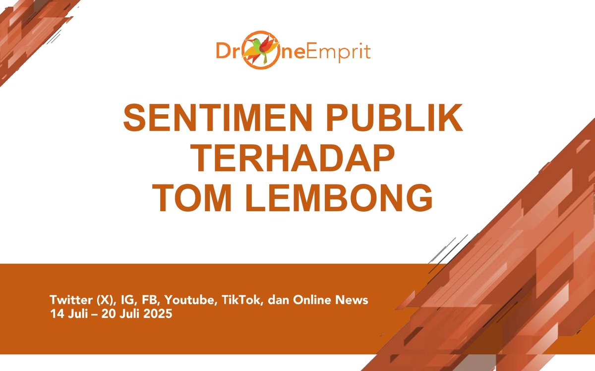 Drone Emprit Official (@droneempritoffc) on Twitter photo Vonis 4,5 tahun untuk Tom Lembong bikin publik gaduh. Mayoritas anggap ini bentuk ketidakadilan dan kriminalisasi. ๐
Gimana sentimen publik terhadap Tom Lembong soal kasus ini?
Kami rangkum analisisnya dalam thread ini! ๐
By DE (<a href="/ismailfahmi/">Ismail Fahmi</a>) Vonis 4,5 tahun untuk Tom Lembong bikin publik gaduh. Mayoritas anggap ini bentuk ketidakadilan dan kriminalisasi. ๐
Gimana sentimen publik terhadap Tom Lembong soal kasus ini?
Kami rangkum analisisnya dalam thread ini! ๐
By DE (<a href="/ismailfahmi/">Ismail Fahmi</a>)