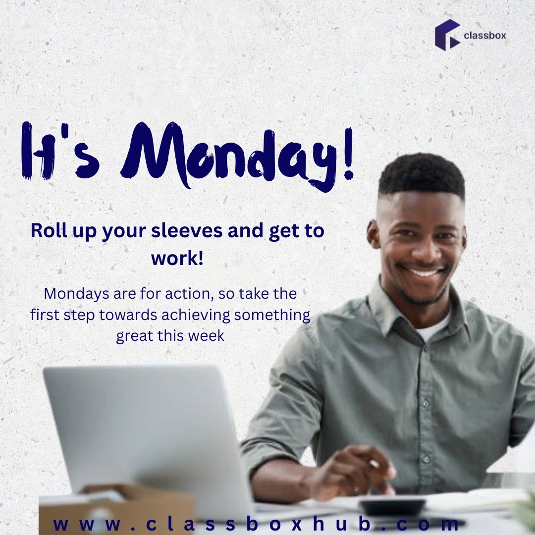 Classboxhub's tweet image. Happy Monday! 
Let’s turn classrooms into exciting learning spaces this week!
With Classbox, teaching is smarter, faster, and way more fun.
Have a productive week!
#Classbox
#ClassboxHub 
#SmartLearning 
#TeachingMadeEasy
#happynewweek