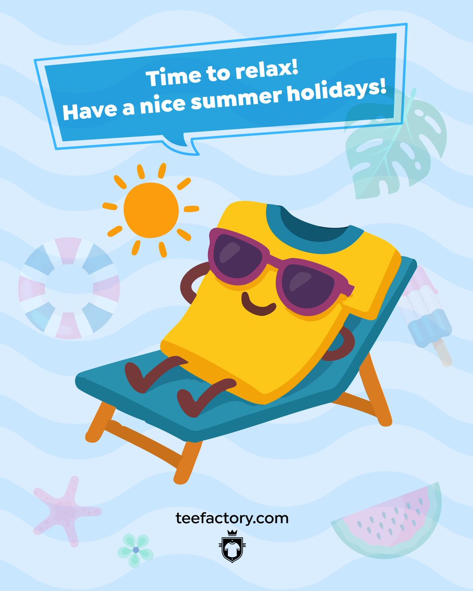 teefactorycom's tweet image. On August 25th, we'll be back and more energized!

Happy summer from Teefactory! 🏖
