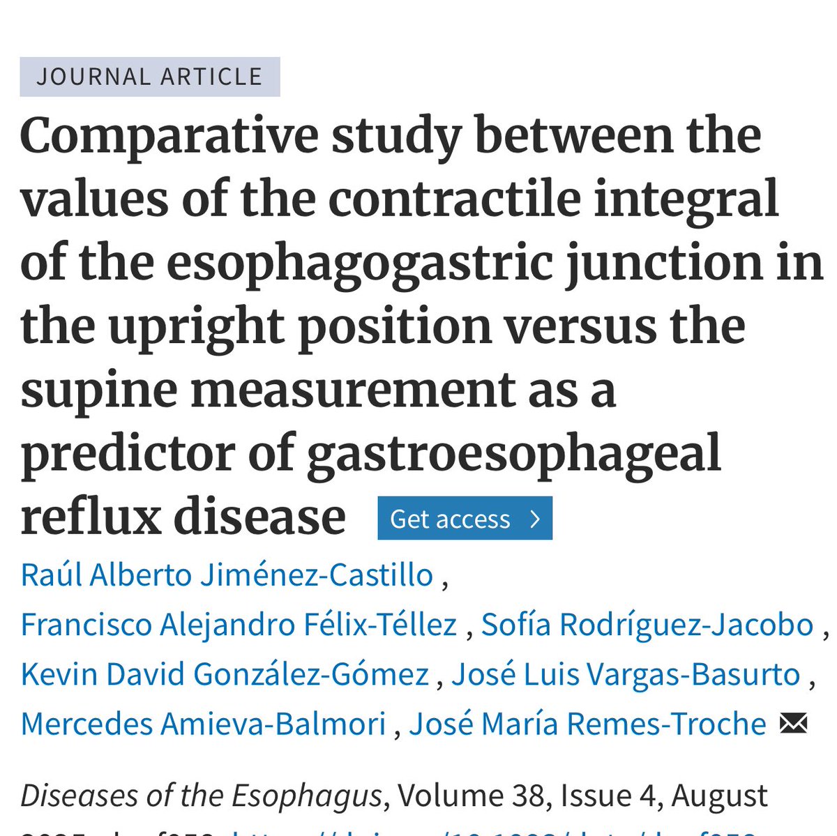 📢 Check out our new study: EGJ-CI in the ☝🏻 position is more accurate for detecting #GERD than in the 👇🏼position:
🔹 👆🏻EGJ-CI ≤34.0 → AUC 0.719
🔹 👇🏼 EGJ-CI ≤36.0 → AUC 0.617
➡️ 👆🏻HRM may better reflect EGJ barrier function #Gitweet #MedTwitter

doi.org/10.1093/dote/d…