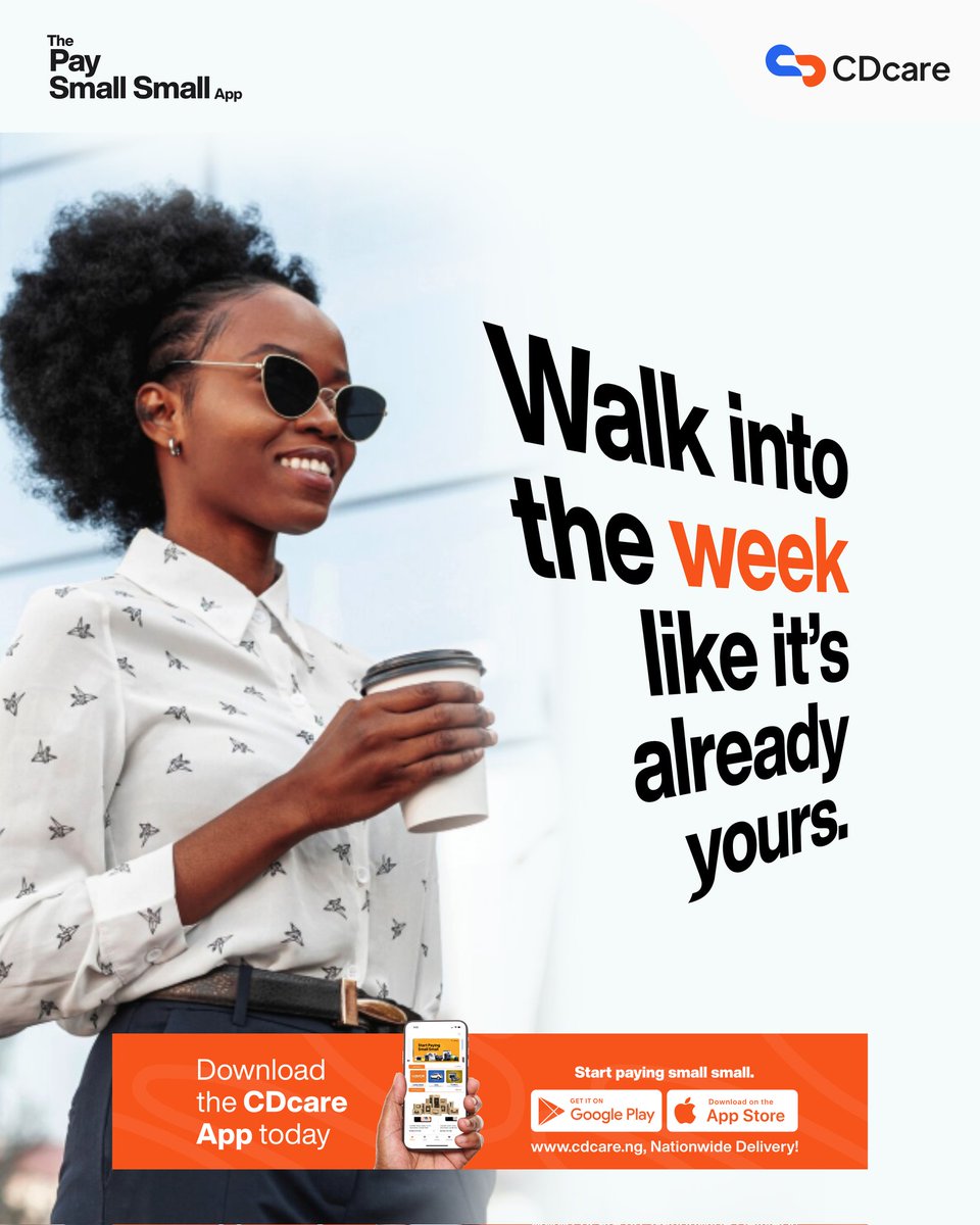 CDcareNG's tweet image. The energy you bring into Monday sets the tone for the entire week.

Have a great week!

#cdcarepaysmallsmall #MondayMood