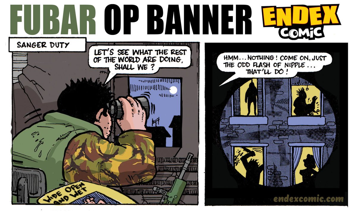 CliveWardauthor's tweet image. FUBAR ON STAG My memories of the Op banner Sangar’s
Op banner Sangar’s were the cold, damp, sticky walls, the smell of piss and the stench of spunk from all the other squaddies that ‘came’ before me. I have flash backs every time I go into an old-fashioned, run down, men’s…