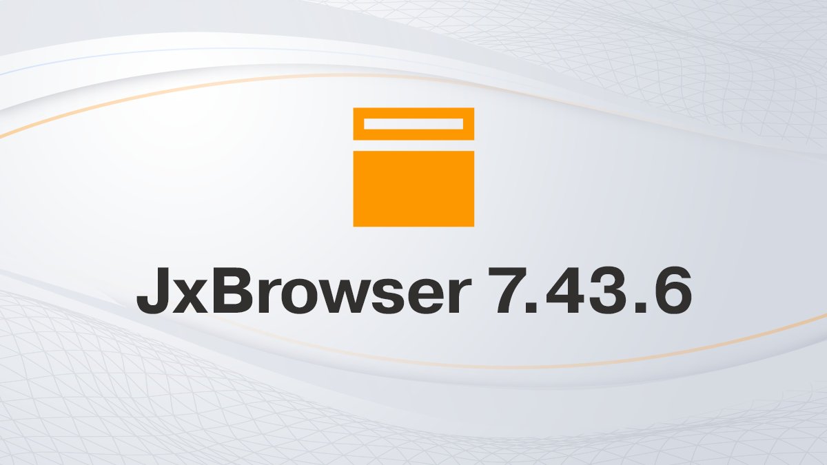 JxBrowser 7.43.6 is released!

We’ve shipped this release right after #Chromium patched an exploited vulnerability. We react fast – the fix is already available for you.

🔗 Read more: links.teamdev.com/7-43-6
🆓 Get a free 30-day trial: bit.ly/jxfr