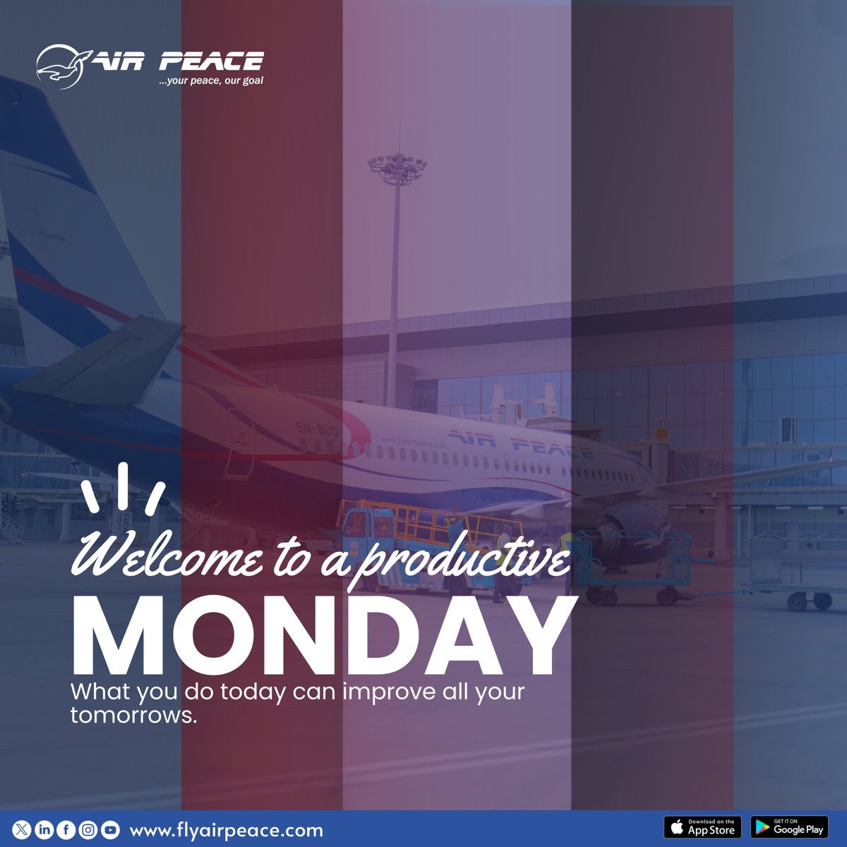flyairpeace's tweet image. Be productive this week!
#FlyAirPeace #MondayMotivation #BetterDealWithAirPeace