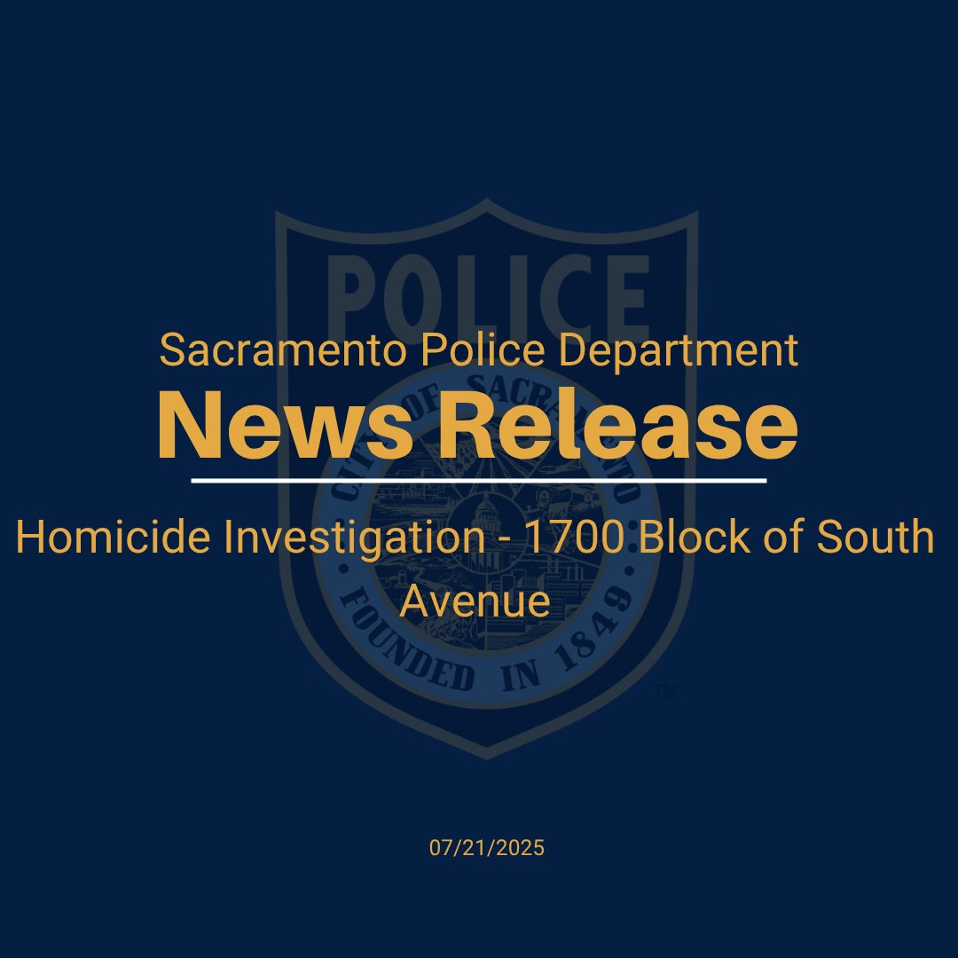 SacPolice's tweet image. On Friday, July 18, 2025, just after 9:45 p.m., Sacramento Police Department officers responded to reports of an assault in the 1700 block of South Avenue. Sacramento Fire personnel arrived on scene first and located an unresponsive adult male. They attempted life-saving measures…