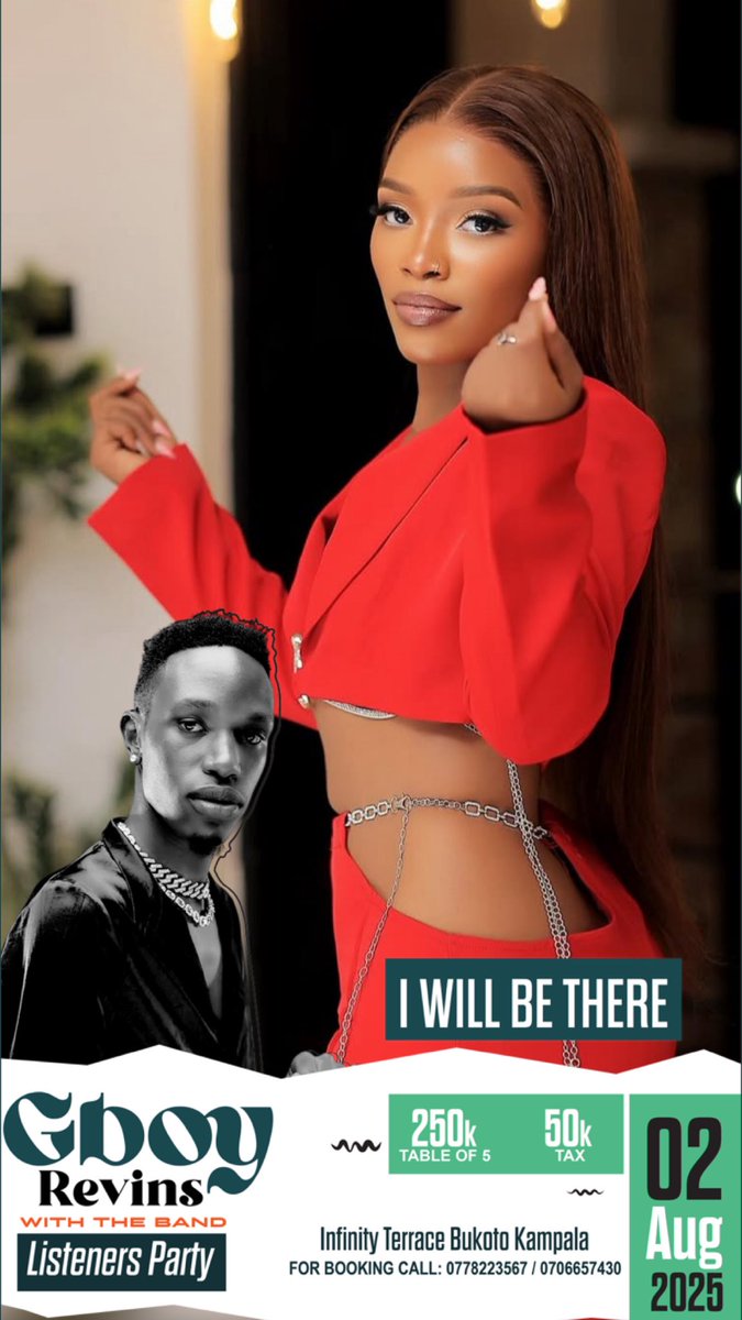 gboyrevins's tweet image. We are counting a few days to the GBOY Listeners Party…tell a friend to tell a friend to come through! 02/08/2025 💪at infinity Terrace Bukoto .. Doors open at 6pm #GBOYListenersParty