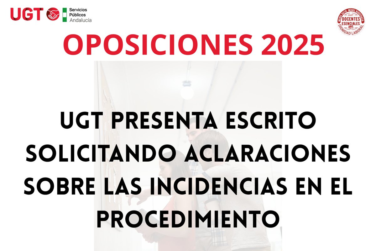 UGT pide explicaciones sobre incidencias producidas en el procedimiento selectivo.
ugtserviciospublicosandalucia.es/index.php/ense…