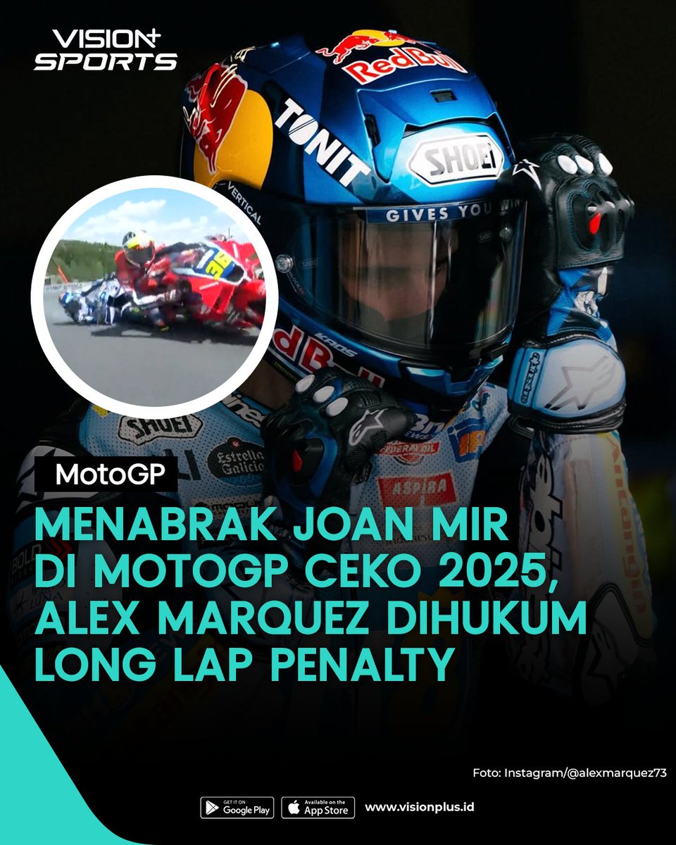 Usai terlibat insiden dengan Joan Mir di Brno, Alex Marquez dijatuhi long lap penalty untuk balapan berikutnya

#MotoGP #MotoGPdiVisionPlus #VisionPlusSports #CzechGP