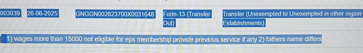 vim1esh's tweet photo. @mansukhmandviya 
Epf transfer are rejected with non sense reason
Wages more than 15000 not eligible for eps membership
2nd reason: Father name differs.
Wages are selected by employer &amp; if we are not eligible then why are you deposited our eps amount. How Come Father name differs https://t.co/lYvtOqjLt2