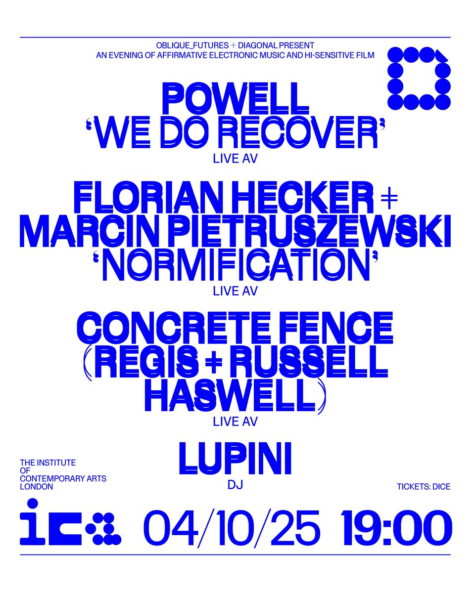 DiagonalRecords's tweet image. This is happening. Limited tickets: ica.art/diagonal-recor…