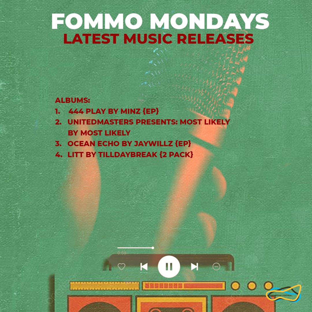 theurbancentral's tweet image. 🚨FOMMO MONDAYS TOP PLAYLIST PICKS OF THE WEEK!
NEW MUSIC FROM:
MINZ
JAY WILLZ
TILLDAYBREAK
ADEKUNLE GOLD
SPINALL
YOUNG JONN
MR EAZI
LOJAY
FAVE
SHALLIPOPI
RAUW ALEJANDRO
KUNMIE
SIMI
MABEL
1DA BANTON
SARKODIE
LASMID
LIYA
LAYEFA
SAMSIX
MAVINS
MBRYO
MAGIXX
ASHIDAPO and more!