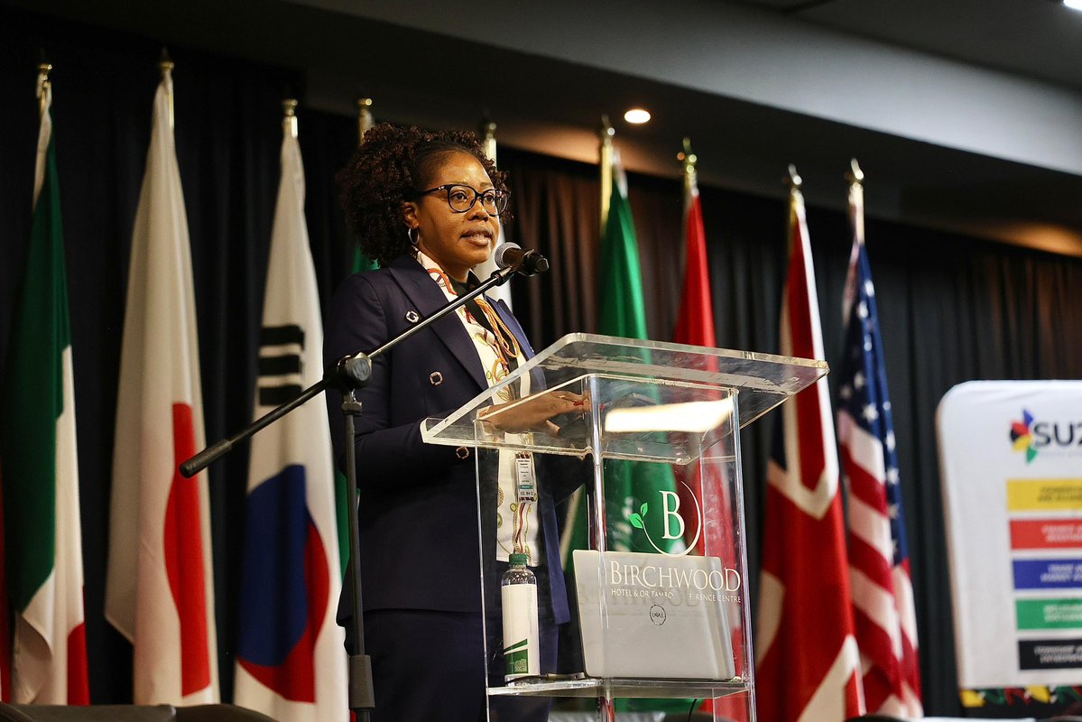 DSBD_SA's tweet image. Salome Baloyi, Acting Chief Operations Officer and G20 engagement lead coordinator for South Africa's G20 Presidency, shared insights on the StartUp20 initiative, saying: “Our mission is to empower township and rural communities by breaking down barriers for small businesses,…
