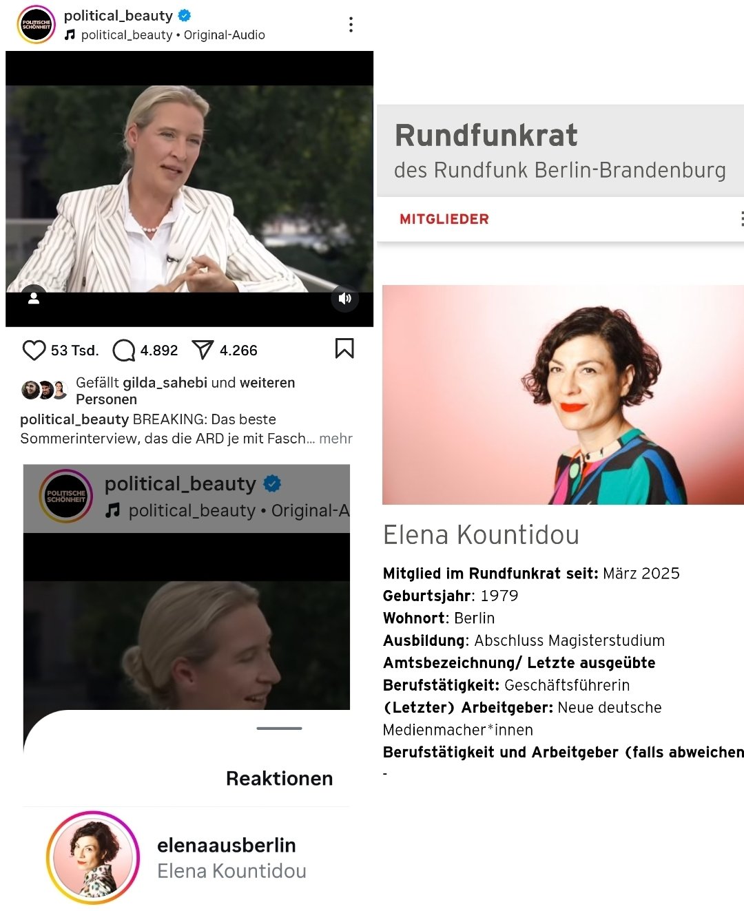 Die Störaktion des ARD Sommerinterviews mit Alice Weidel durch linke Aktivisten gefällt der RBB Rund...