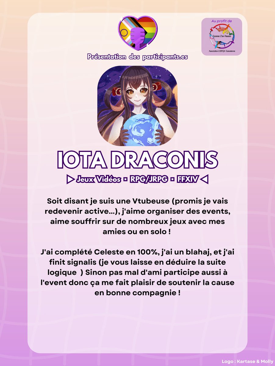 Voices For All (@voices_for_all_) on Twitter photo 🌈 PRÉSENTATION DES STREAMERS 🌈
On vous présente un.e participant.e par jour ✨
<a href="/iotaDraconisVT/">iota Draconis 🖤🌌 EN PAUSE ~</a>
Sa chaîne Twitch :
twitch.tv/iotadraco
(N'hésitez pas à nous suivre pour rester informés)💖 🌈 PRÉSENTATION DES STREAMERS 🌈
On vous présente un.e participant.e par jour ✨
<a href="/iotaDraconisVT/">iota Draconis 🖤🌌 EN PAUSE ~</a>
Sa chaîne Twitch :
twitch.tv/iotadraco
(N'hésitez pas à nous suivre pour rester informés)💖