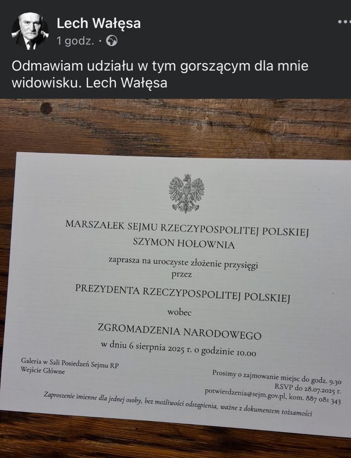 chrzanikx's tweet image. Lech Wałęsa nie pojawi się na zaprzysiężeniu Nawrockiego
Boże 😭😱