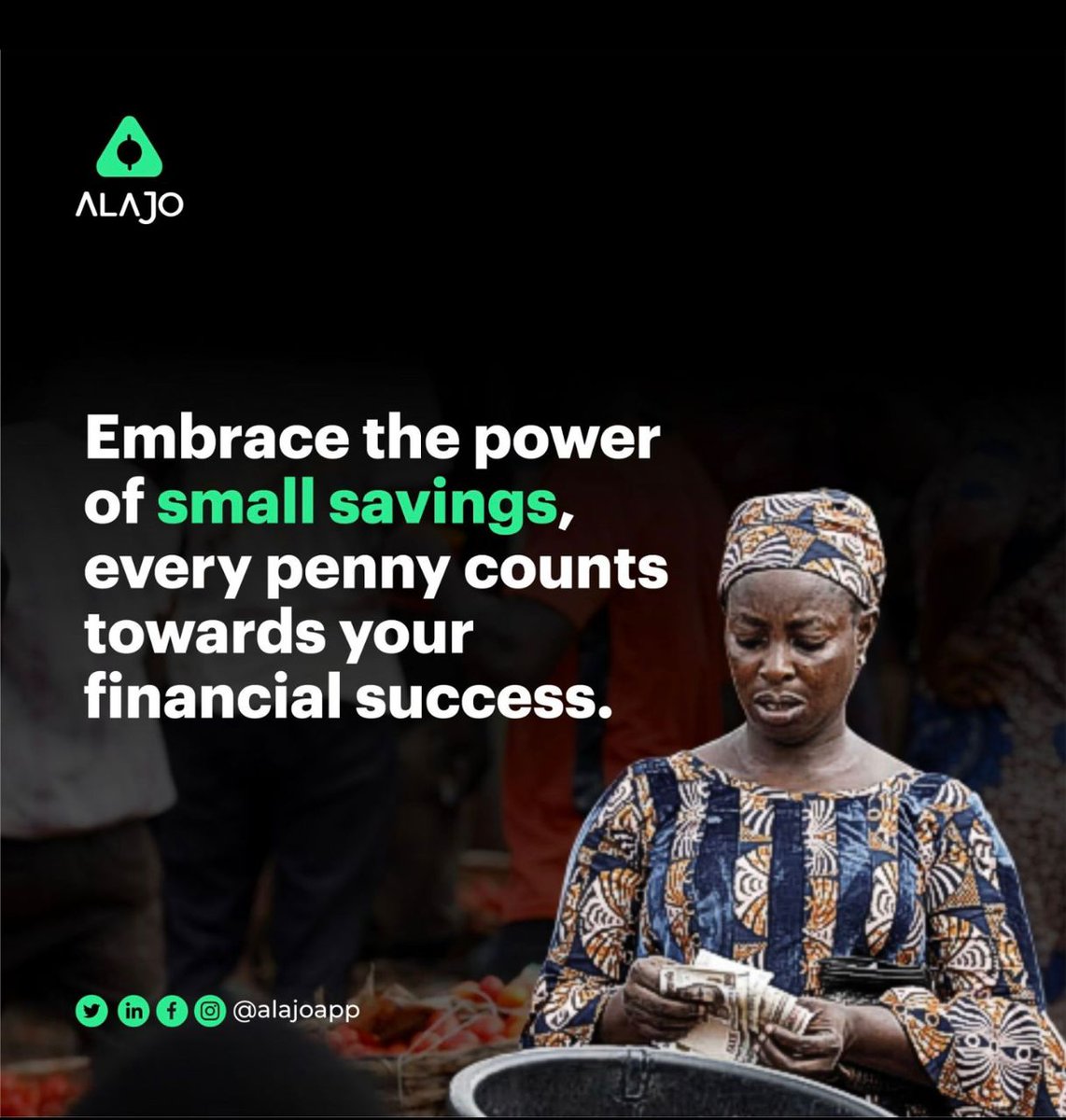 Embrace the power of small savings, every penny counts towards your financial success.

#Alajo #PeoplesPiggybank #Fintech #Savings #Budgeting