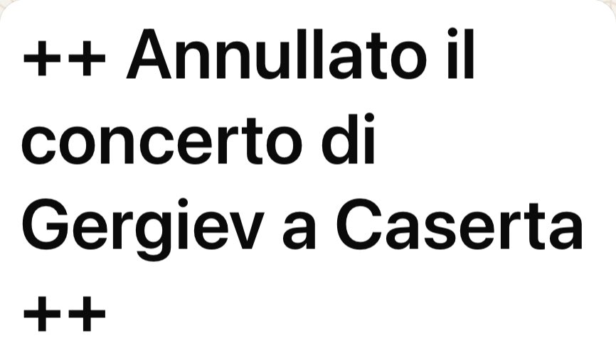 Bene! Una buona notizia