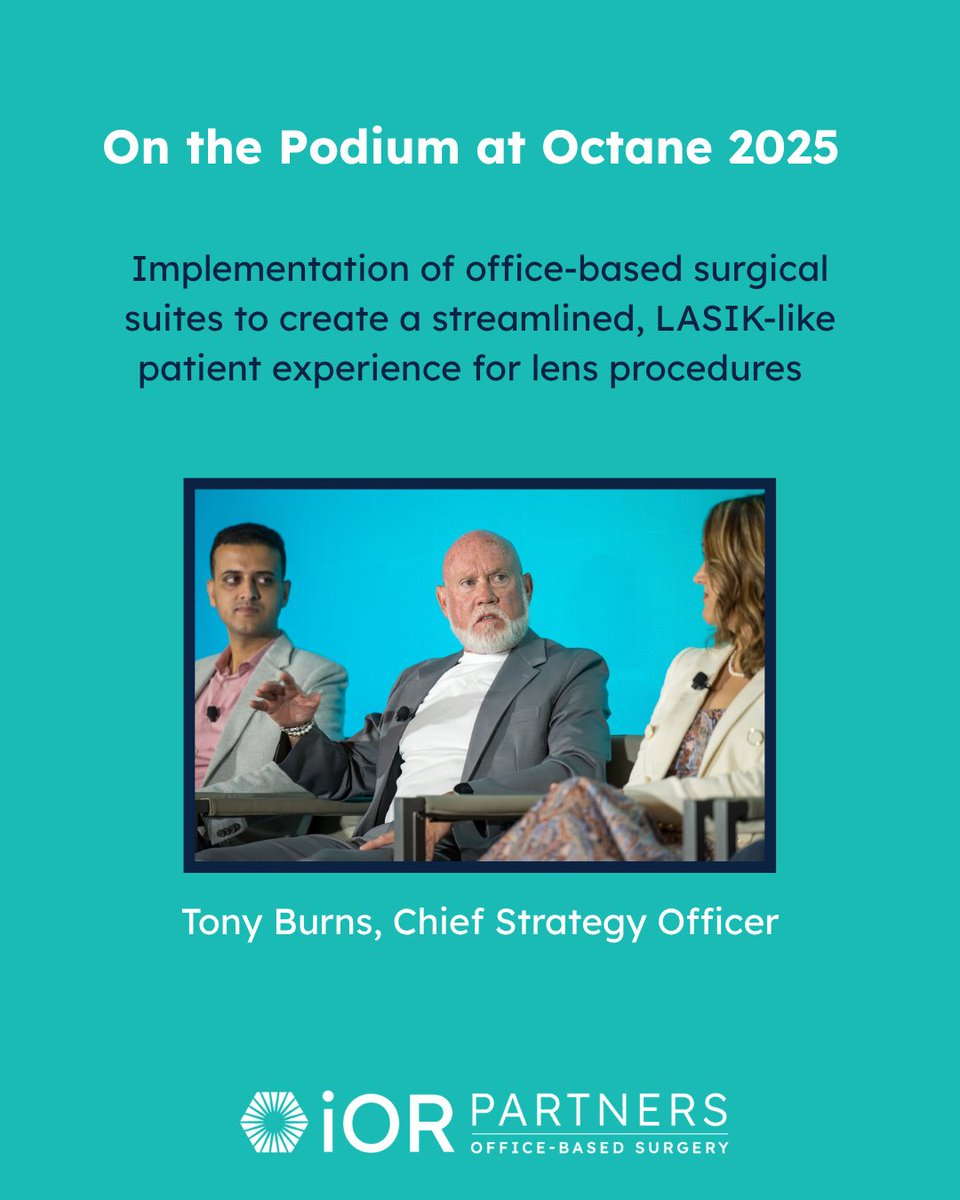 Tony Burns, Chief Strategy Officer of iOR Partners, highlighted the implementation of OBS suites, designed to deliver a streamlined, LASIK-like experience for patients undergoing lens procedures. 

Learn more about OBS: bit.ly/4nWApXS 

#TonyBurns #OfficeBasedSurgery