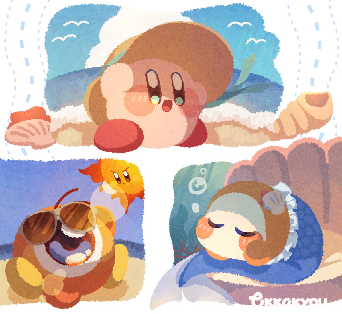 Tokkakyou's tweet image. 海のカービィズ。