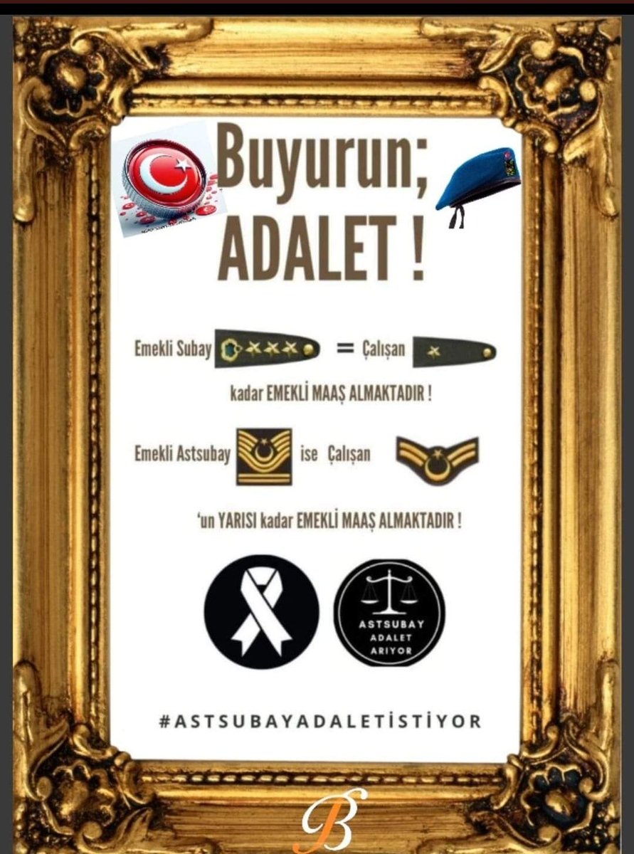 Büyükten küçüğe sıraladım 
Amaaaa NÜANS nerede 
Aynı sene aynı görev aynı ortam aynı nefes aynı üniforma 
Sonrası mı 
Görseller de 
Çok yazık çok 
#AstsubaylarMutsuz #TEMADMeydanlaraİniyor #astsubay #UzmanÇavuş #PoliseHepVaat