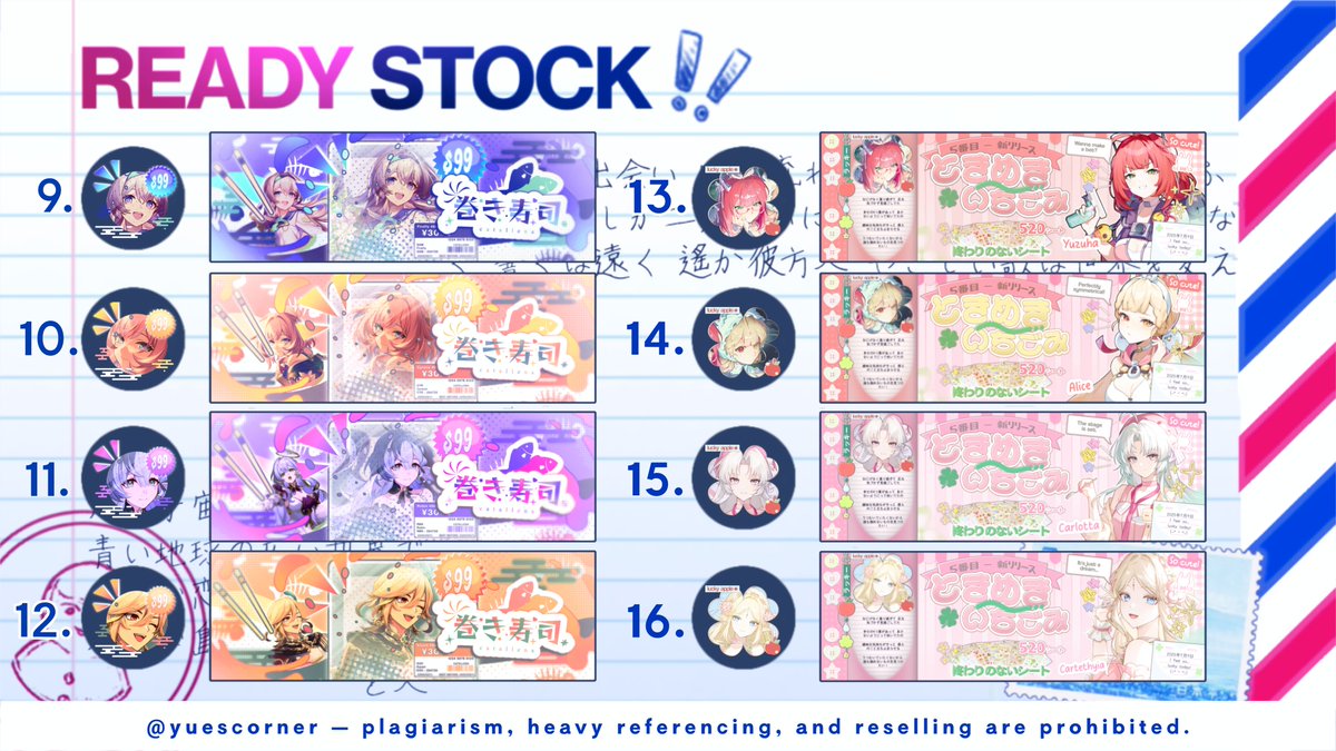 yuescorner's tweet image. ⊱  ۫ ׅ ✧ Any interactions are appreciated!

Halo! Yue ada ready stock dan clearance sell nih! Bisa di-take sekarang with fee +2K, atauu jam 19.00 WIB nanti tanpa fee. Untuk price RS/CS sudah ada di-alt yaa, makacii banyakk ^__^ 🩷‼️

t. #zonauang #zonaba #zonajajan

(1/2)