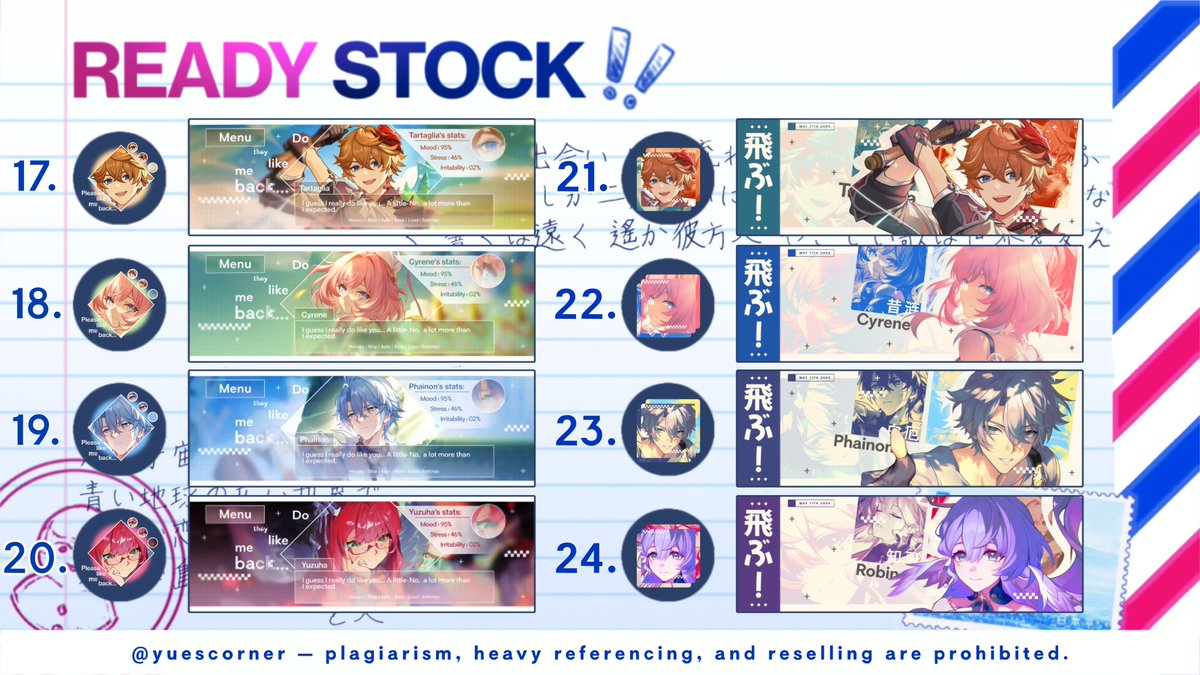 yuescorner's tweet image. ⊱  ۫ ׅ ✧ Any interactions are appreciated!

Halo! Yue ada ready stock dan clearance sell nih! Bisa di-take sekarang with fee +2K, atauu jam 19.00 WIB nanti tanpa fee. Untuk price RS/CS sudah ada di-alt yaa, makacii banyakk ^__^ 🩷‼️

t. #zonauang #zonaba #zonajajan

(1/2)
