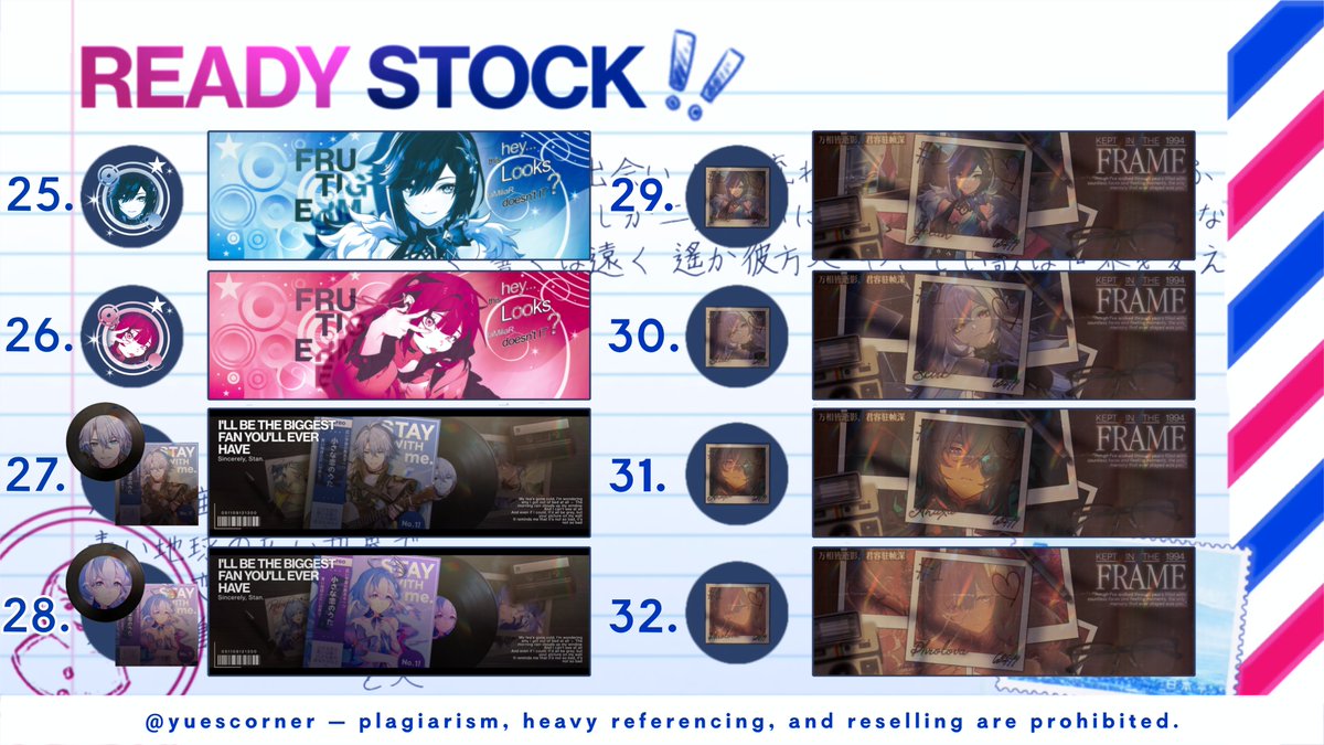 yuescorner's tweet image. ⊱  ۫ ׅ ✧ Any interactions are appreciated!

Halo! Yue ada ready stock dan clearance sell nih! Bisa di-take sekarang with fee +2K, atauu jam 19.00 WIB nanti tanpa fee. Untuk price RS/CS sudah ada di-alt yaa, makacii banyakk ^__^ 🩷‼️

t. #zonauang #zonaba #zonajajan

(1/2)
