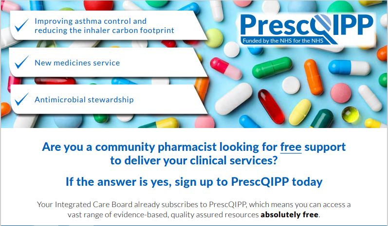 PrescQIPP's tweet image. Community pharmacists can access PrescQIPP&apos;s resources for free!

Bulletins cover many clinical areas with implementation tools to help you. Register under your ICB subscription to see what we offer: prescqipp.info/login/

#DoOnceAndShare #CommunityPharmacy

@PharmacyEngland