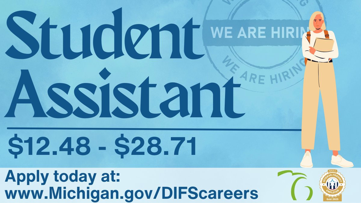 MIDIFS's tweet image. DIFS is hiring a Student Assistant in the Office of General Counsel’s Fraud Investigation Unit. This position is responsible for assisting in the processing and maintenance of complaints. Apply by 8/16/2025. michigan.gov/DIFScareers #MiGovJobs