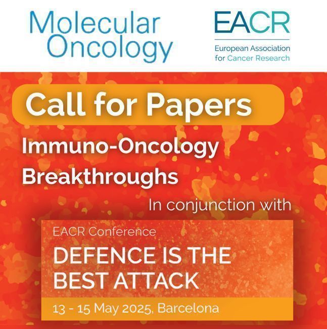 MolOncology's tweet image. 🔍 We are looking for papers!
🤝 In conjunction with the recent @EACRnews conference on #ImmunoOncology we have an active call for papers!
📩 Submit your latest research in the field of #CancerImmunology #ImmunoOnc
🖊️ Whether it is a Research Article, Short Report or Method,…