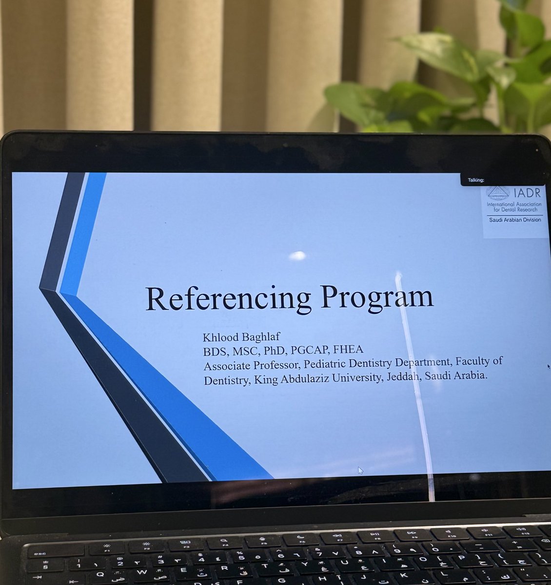 mshaelms's tweet image. Happening now: A lecture by Dr. Khlood  Baghalaf on Referencing Programs as part of the Summer Research School.