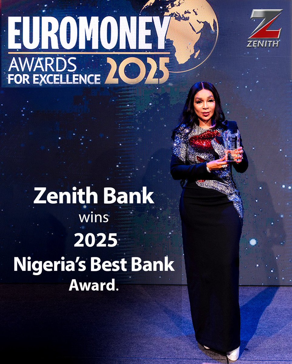 Bisola_bee1's tweet image. Euromoney UK says it all!
Zenith Bank = "Nigeria's Best Bank 2025". Tech + trust = banking that works for YOU.
Competitors take note! #ZenithBankOfTheYear2025